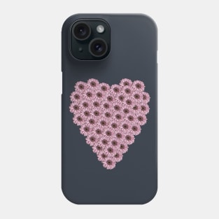 Daisy Line Drawing Heart for Valentines Day Phone Case