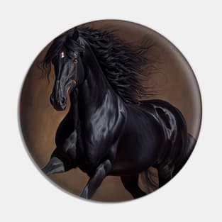 Friesian Horse - Oil paint Pin