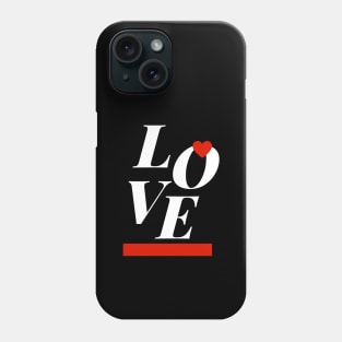 Love red heart and horizontal line Phone Case