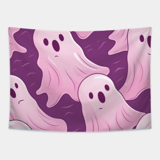 Cute pink ghosts pattern halloween Tapestry