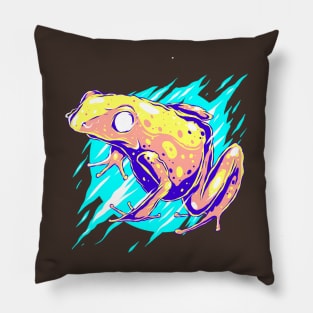 Colorful abstract frog Pillow