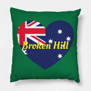 Broken Hill NSW Australia Australian Flag Heart Pillow