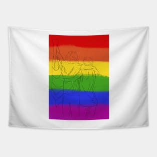 Larry with flag sketch Tapestry