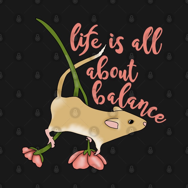 Life is all about balance (gerbil on flowers) by Becky-Marie