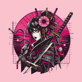 Cyberpunk Japanese Geisha Girl T-Shirt