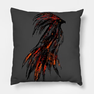 Phoenix and Ashes - Burning Feathers Pillow