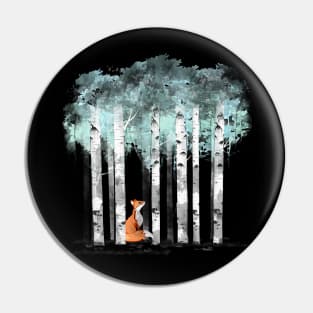 Rex Fox in the forest watercolor Pin