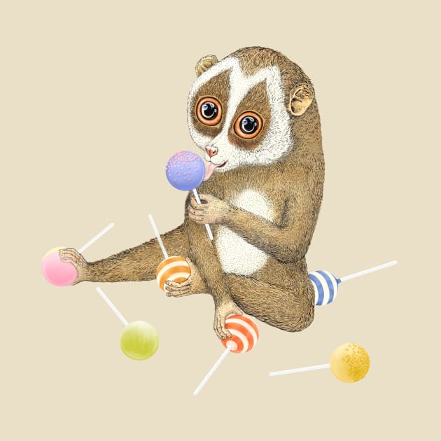 Candy crush slow loris by ruta13art