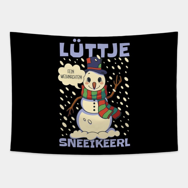 Lüttje Sneeikeerl Little Snowman Tapestry by DormIronDesigns