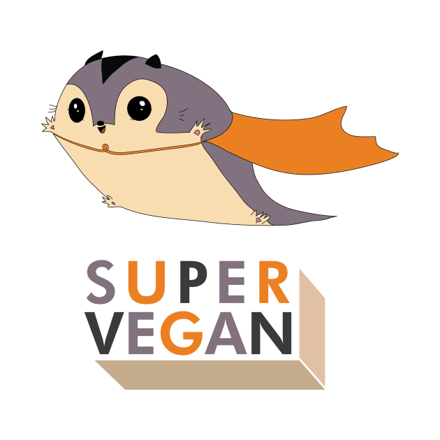 Super Vegan Cute Superhero Animal by ATIS Creations