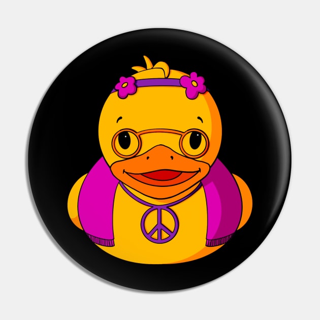 Hippie Rubber Duck Ducky Pin TeePublic