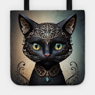 Fancy Black Cat Tote