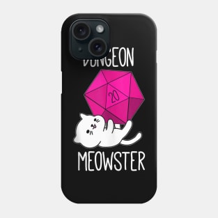 Dungeon Meowster Funny Nerdy Cat D20 Dice RPG Gamer Phone Case