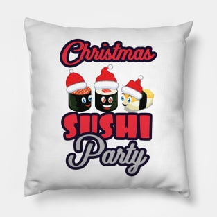 'Christmas Sushi Party' Funny Sushi Gift Pillow