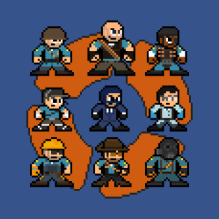 Team Fortress 2 Blue Team-TF2 8bit Pixel Art T-Shirt