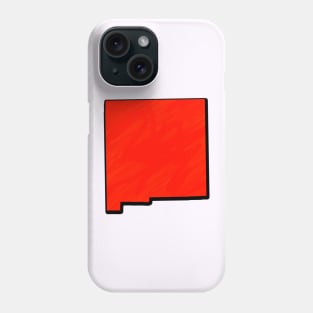 Bright Red New Mexico Outline Phone Case