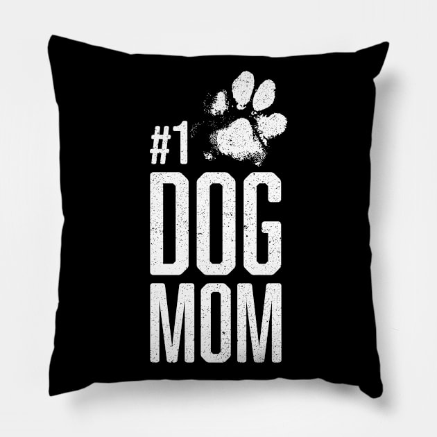 #1 Dog Mom - Number One Dog Lover Gift Pillow by Elsie Bee Designs