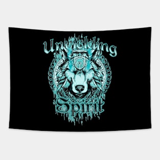 Unyielding Spirit Wolf Tapestry