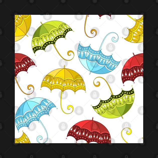 Flying Umbrellas Print by lissantee