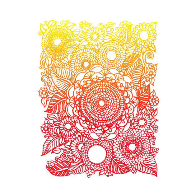 Mandala Flowers (Sunset Colors) by OfficeInk