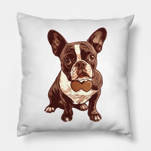 Valentine Boston Terrier Shaped Chocolate Pillow