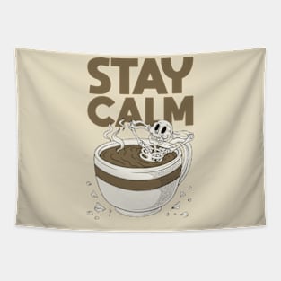 stay calm skull Tapestry