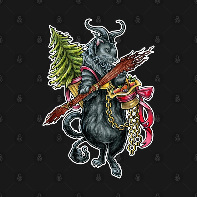 Krampus Ferret - With White Outline by Nat Ewert Art