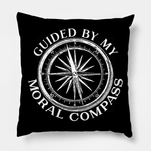 Guided By My Moral Compass Pillow by Miozoto_Design