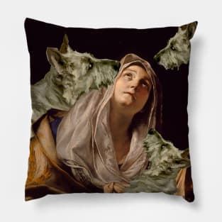 Santa Veronica and the loving dogs Pillow