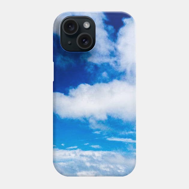 Blue sky cute clouds cumulus clouds Phone Case by Breccia