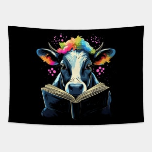 Cow Reads Book Tapestry