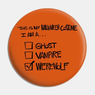 Werewolf Halloween costume Pin