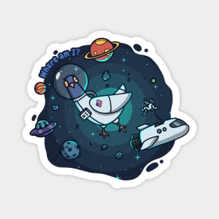 dumb pigeon in the space design Magnet