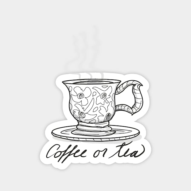 Coffee or tea Magnet by Marisa-ArtShop