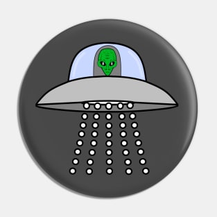 BEAM Me Up Alien Spaceship Pin