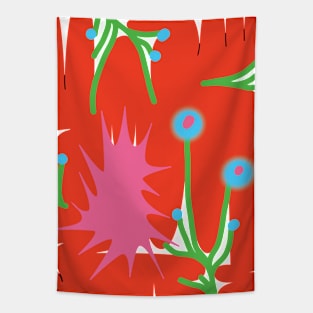 Abstract Flower | Contemporary Illustration | Minimal shapes | Urban Graffiti Tapestry