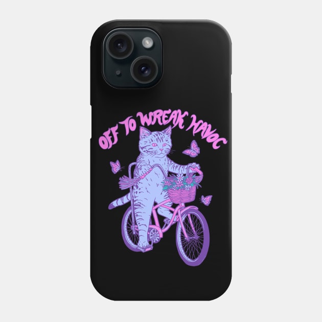 Cat - Off To Wreak Havoc Phone Case by Hillary White Rabbit