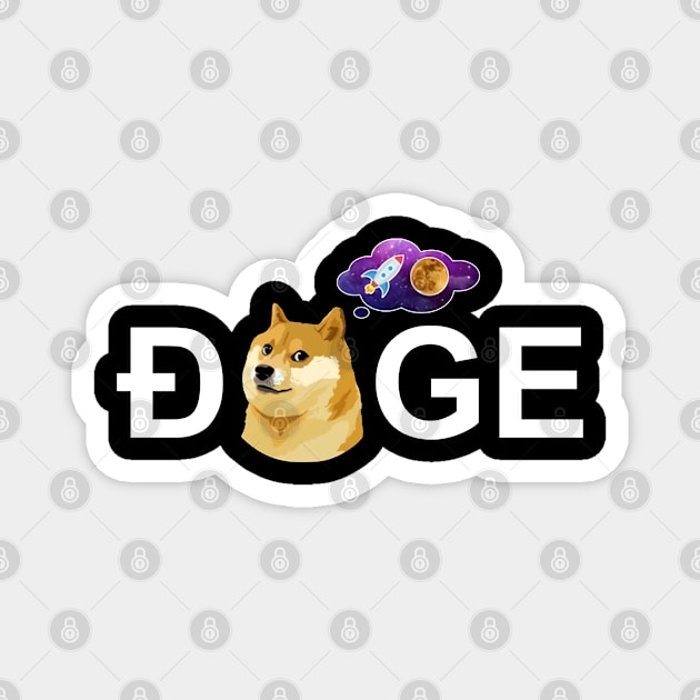 Dogecoin To The Moon Magnet by irvtolles