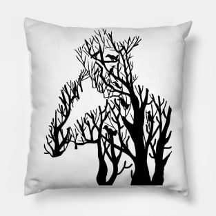 Man tree silhouette Pillow
