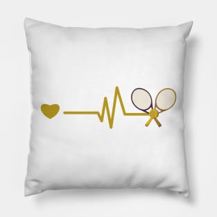 Tennis Heartbeat and Love Heart Pillow