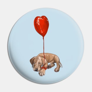 Valentine dog Pin