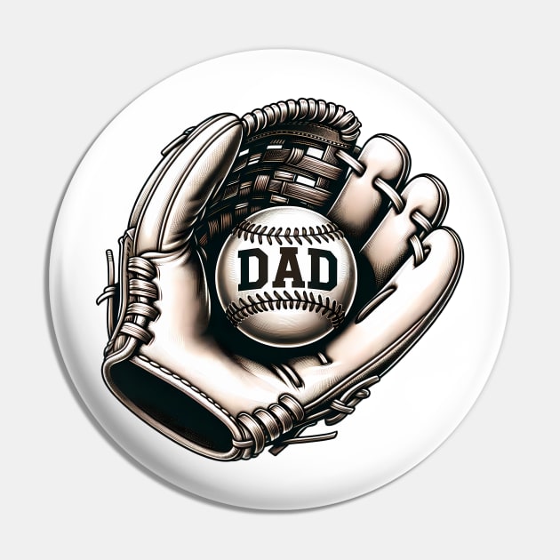 Dad's Home Run" - Baseball Glove & Ball Tee Pin by SandraHeyward
