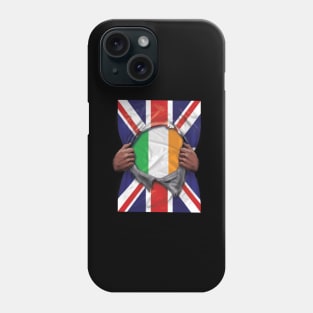 Ireland Flag Great Britain Flag Ripped - Gift for Irish From Ireland Phone Case