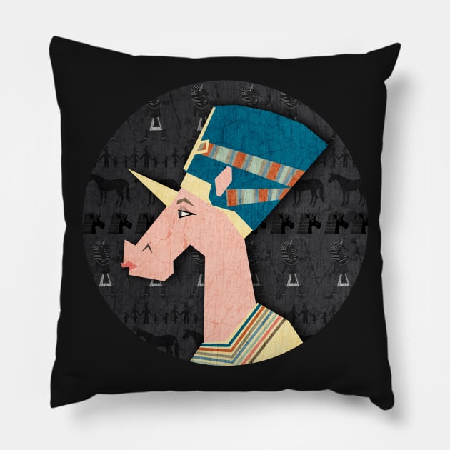 Queen Nefertiti Unicorn Pillow by Thatssounicorny