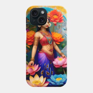 Lakshmi Goddess Lotus Blossom Phone Case