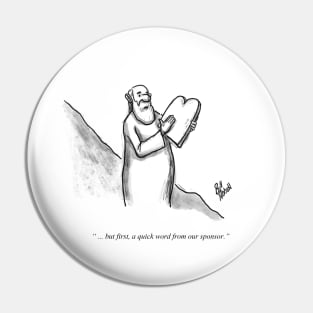 Classic Moses and the Ten Commandments Cartoon Pin