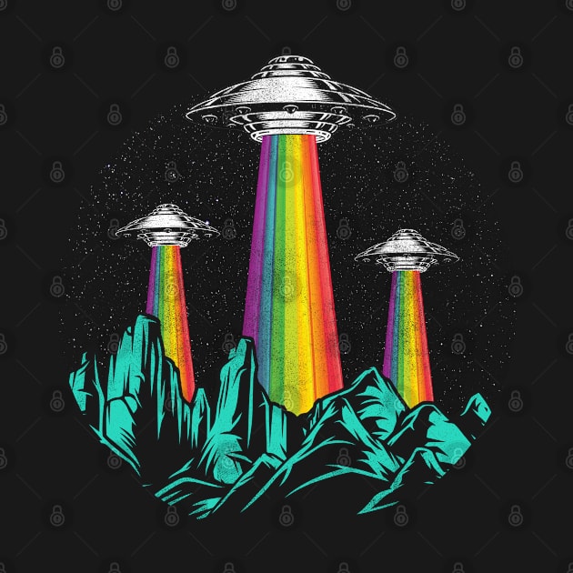 UFO Vintage rainbow tee by Aldebaran