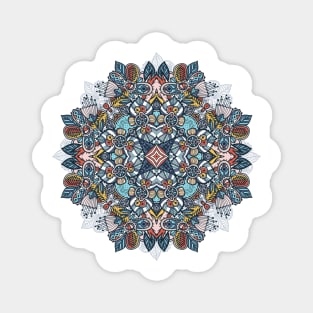 Blue Boho Botanical Flower Magnet