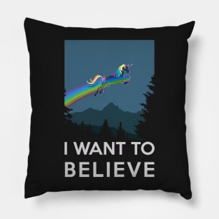 I want to believe - fantasy dreams with flying unicorns Pillow