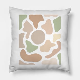 Neutral Warm Tones Patel Pink Abstract Shapes  Pattern Pillow